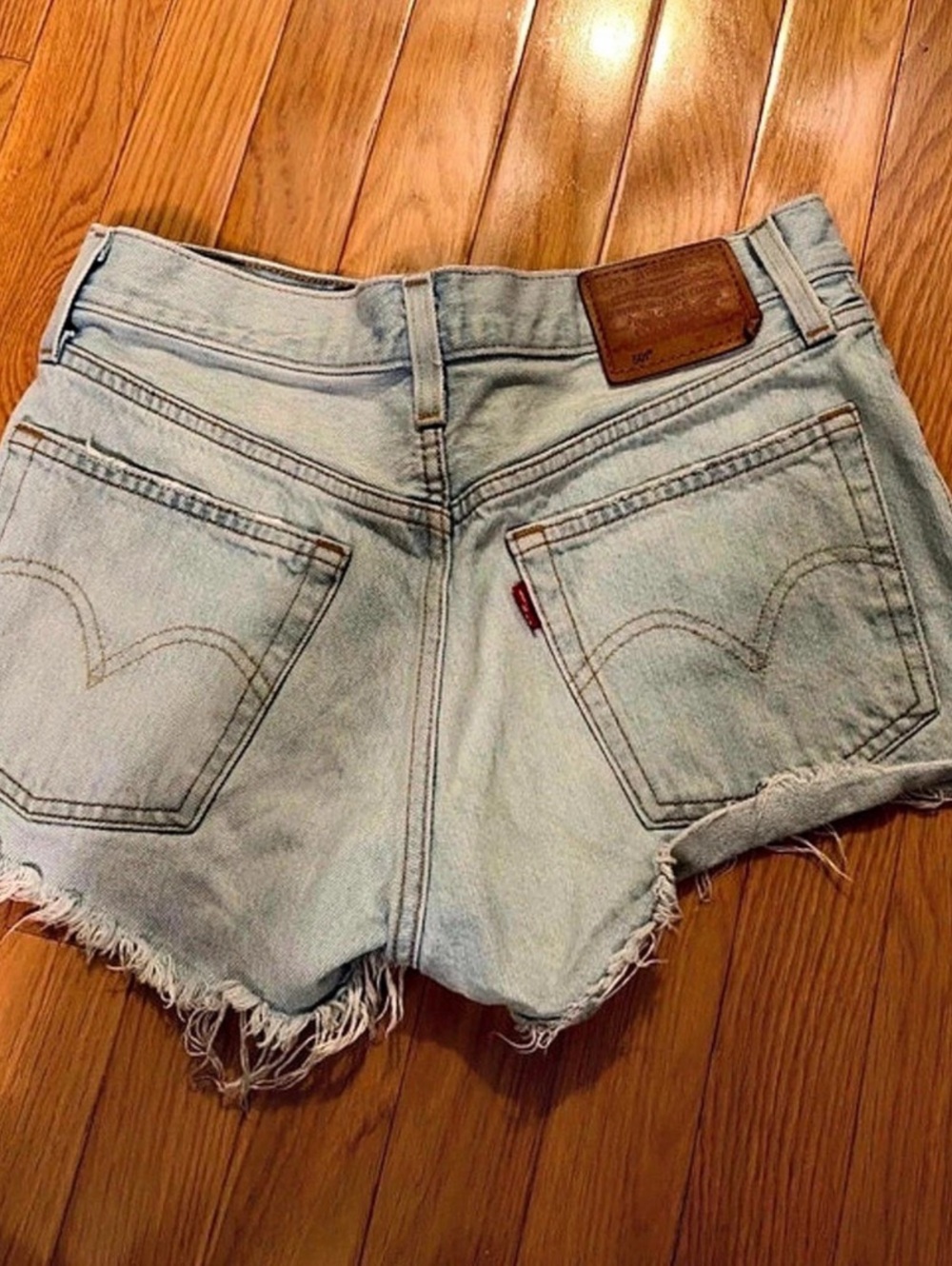 Levi's Premium 501 Distressed Denim Jean Shorts Waist 25 - Picture 2 of 4